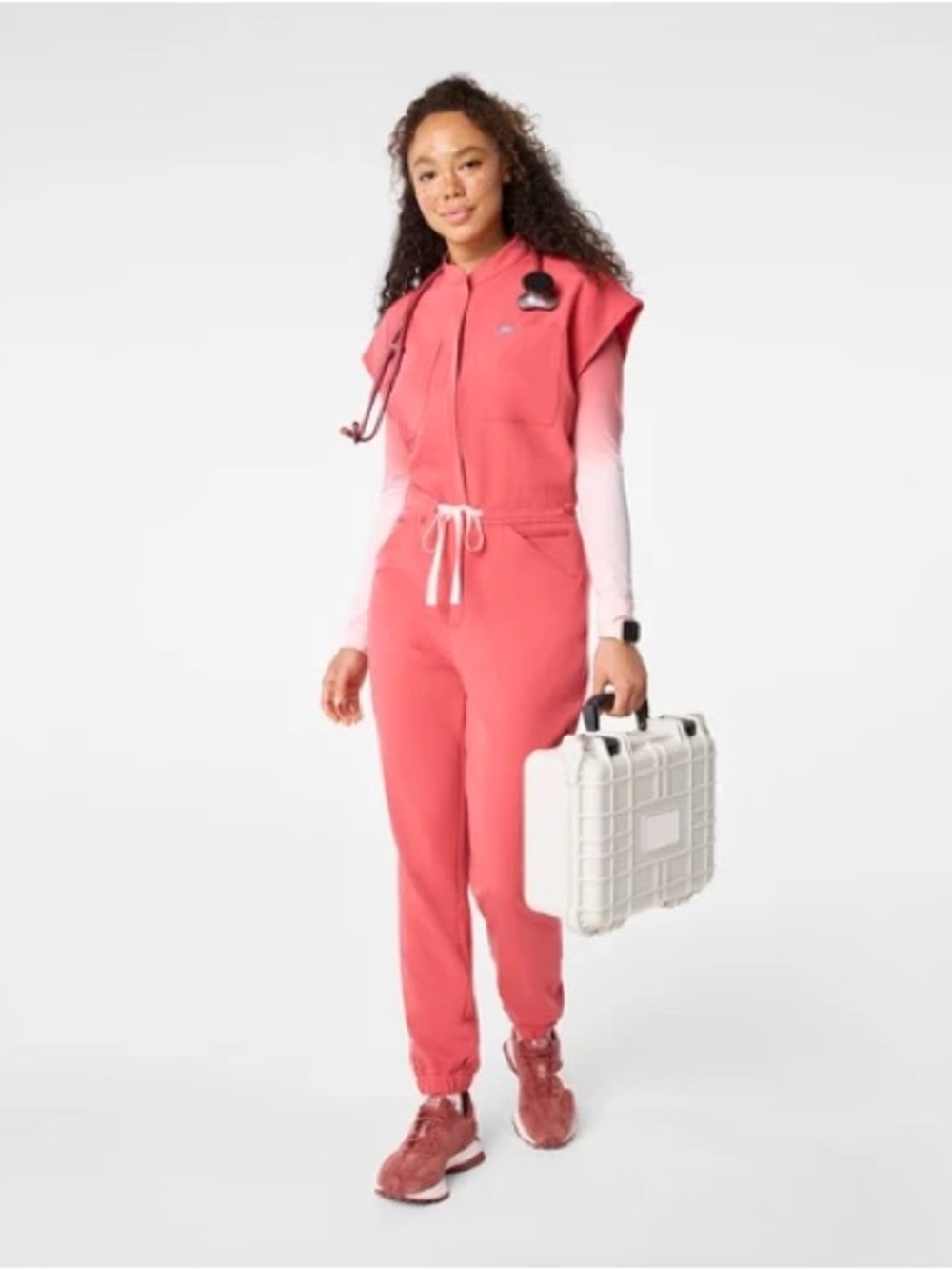 Pulmonary Pink Rafaela Cargo - ScrubJumpsuit™ FIGS SCRUBS